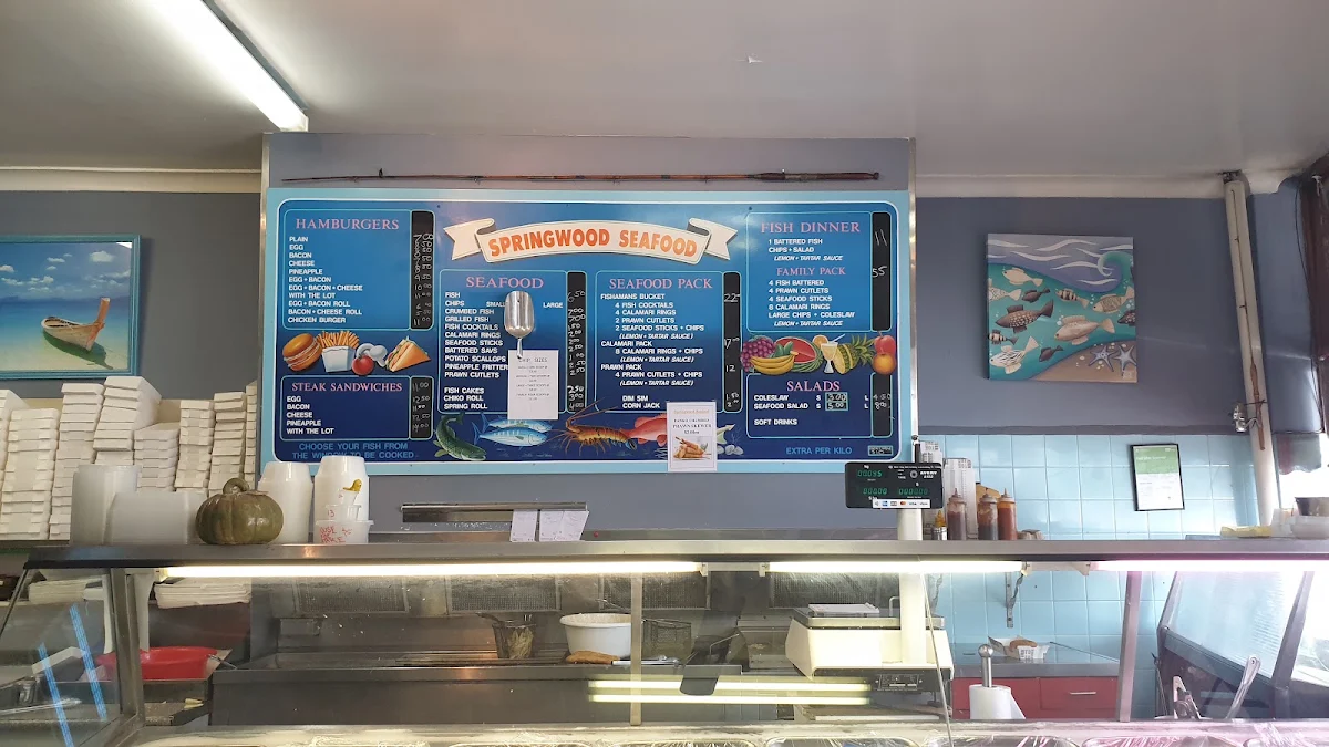Menu, Springwood Seafood