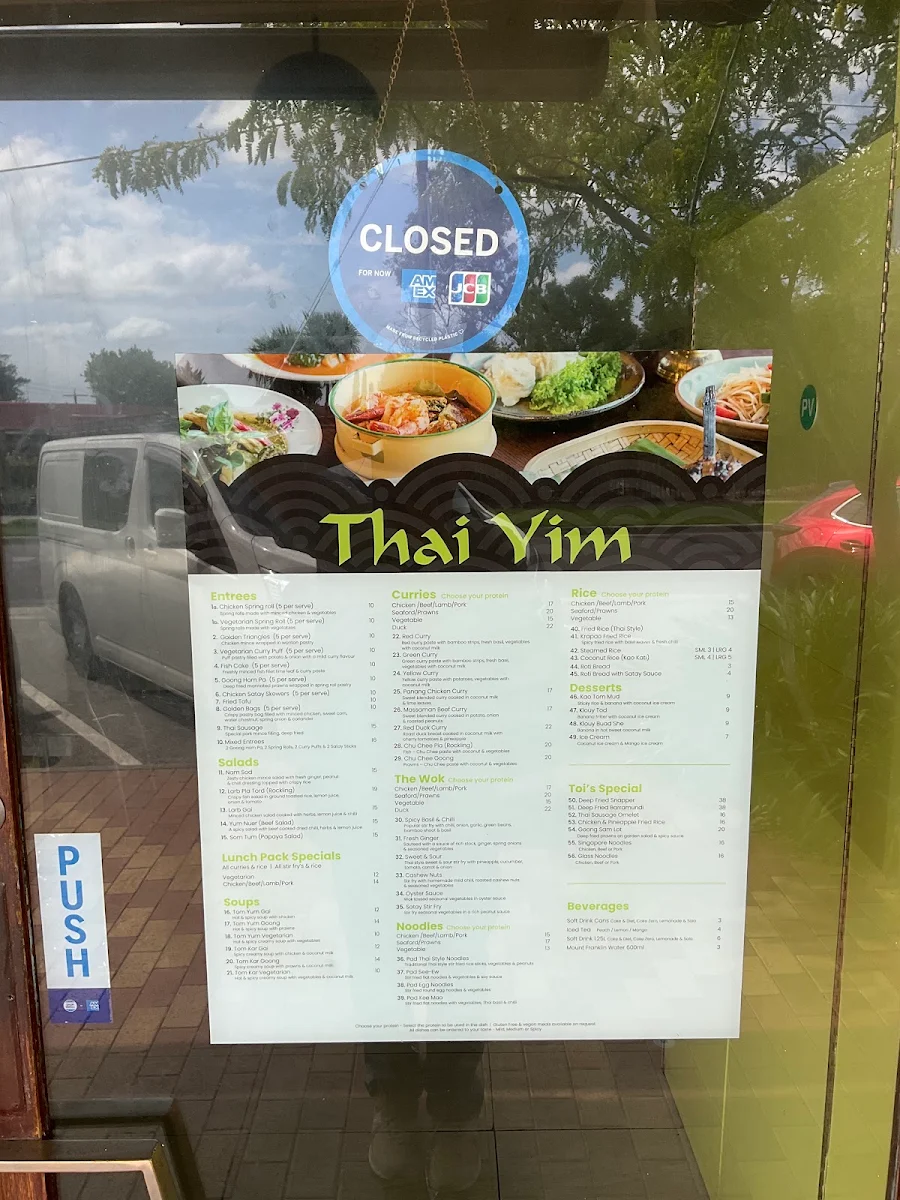 Menu, Thai Yim Mount Waverley
