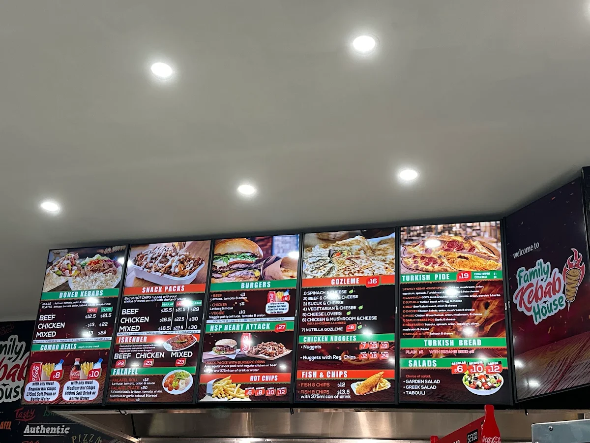 Menu, Family Kebab House