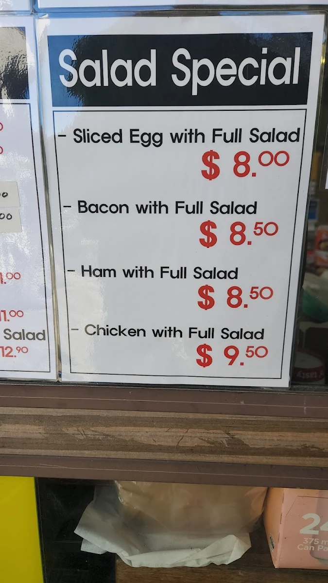Menu, Salisbury Lunch Box