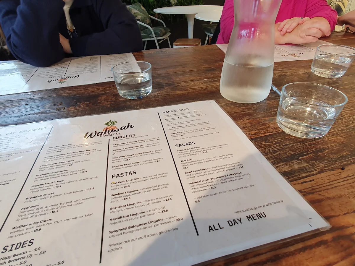 Menu, Wah Wah Lounge