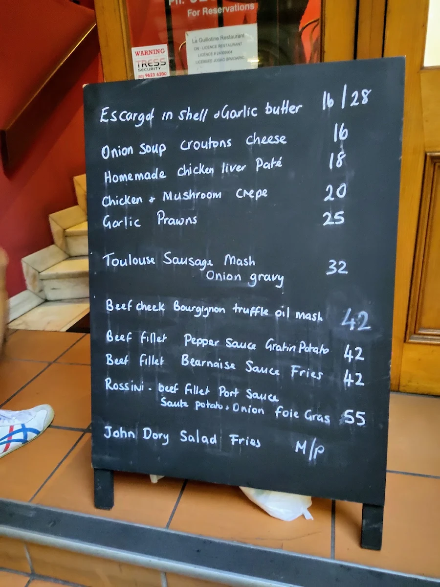 Menu, La Guillotine