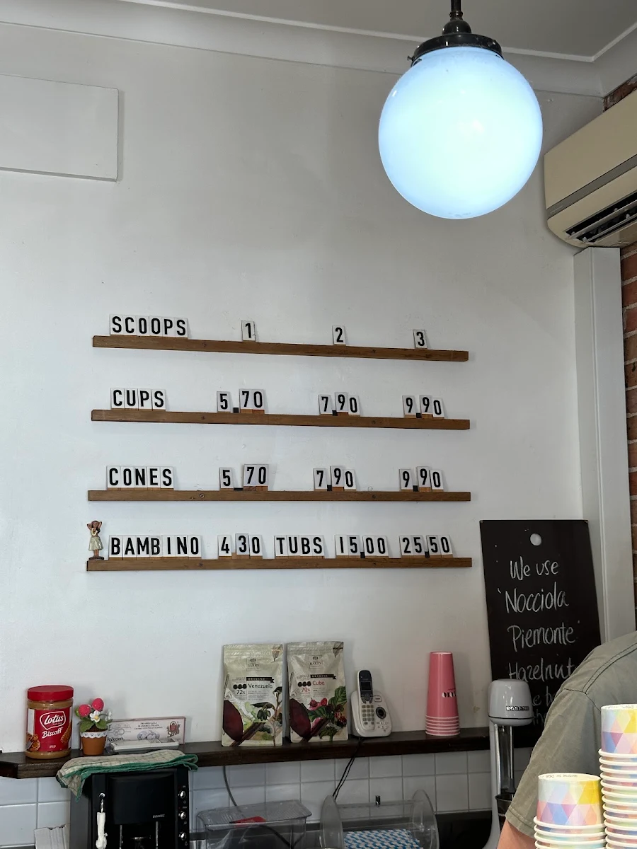 Menu, Popolo Gelateria