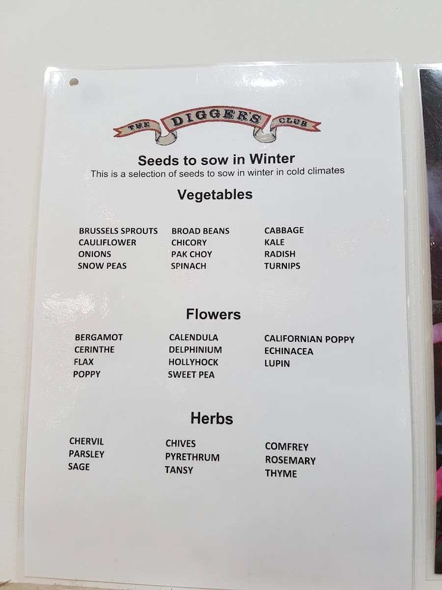 Menu, Seasons Restaurant at Cloudehill