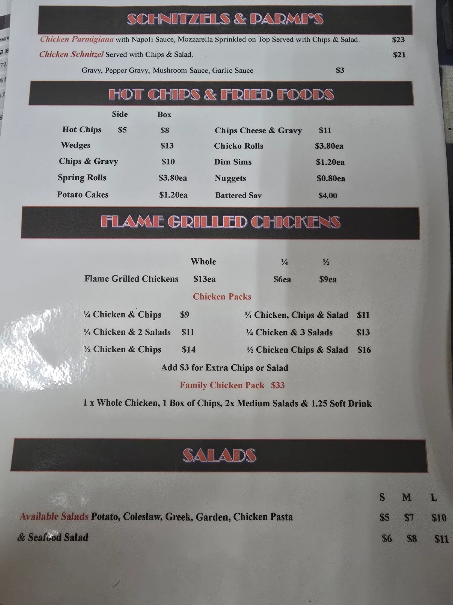 Menu, The Don’s Traditional Pizzeria