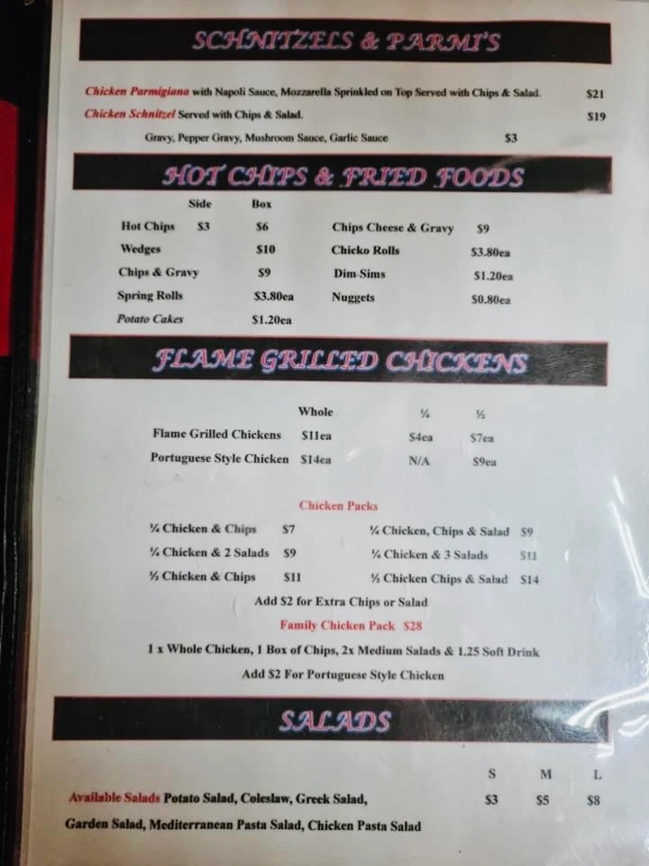 Menu, The Don’s Traditional Pizzeria