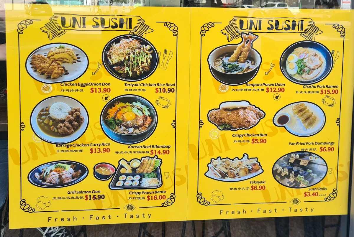 Menu, UNI SUSHI (Sushi & Street Food)