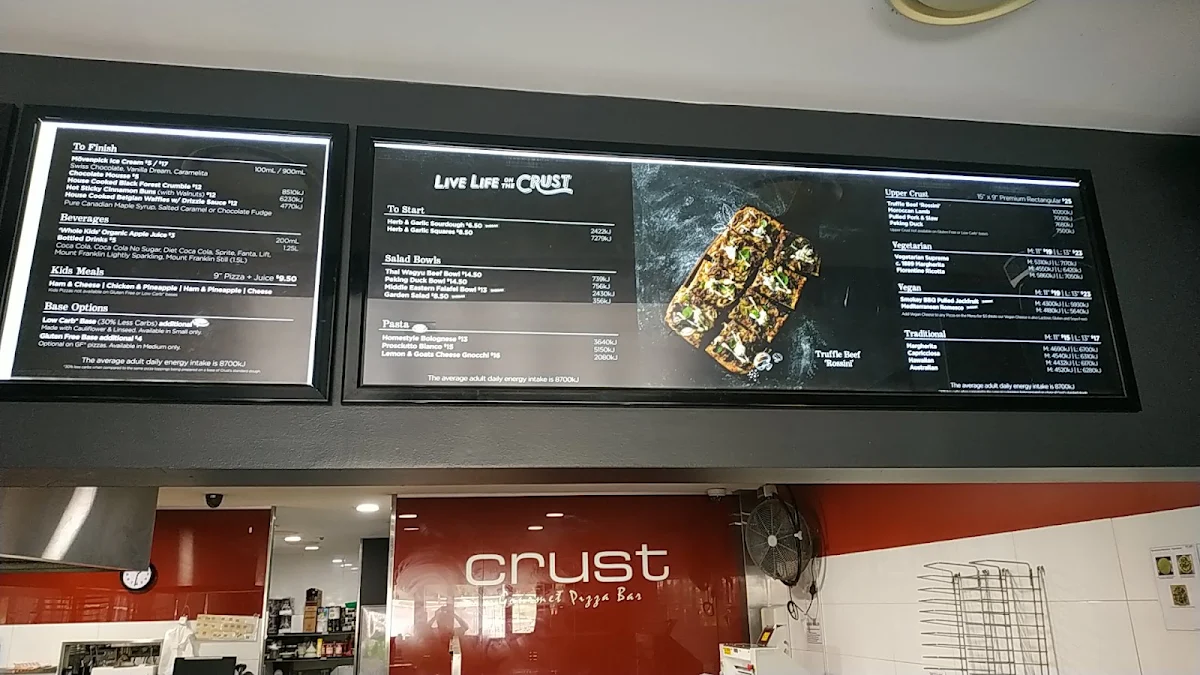 Menu, Crust Pizza Bonnyrigg
