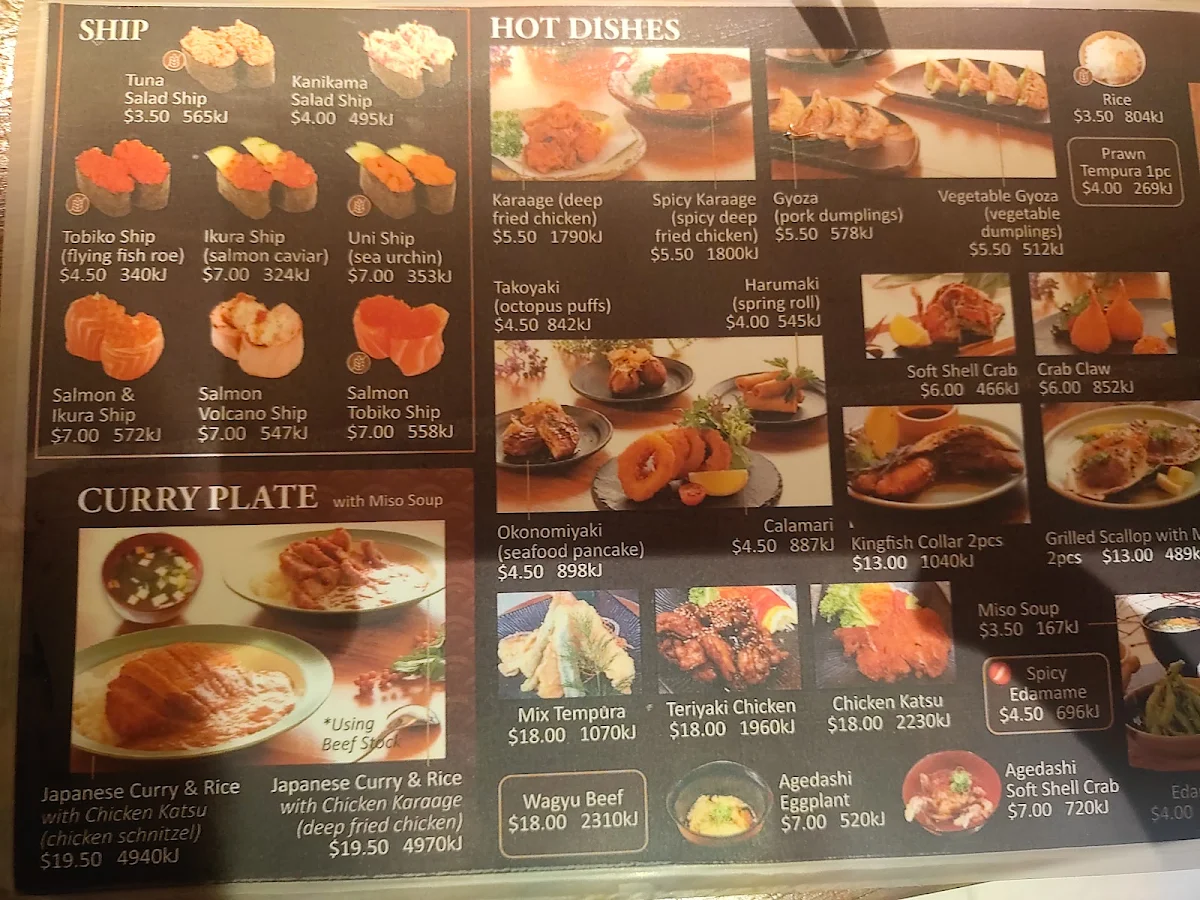 Menu, Sushi Train Surry Hills