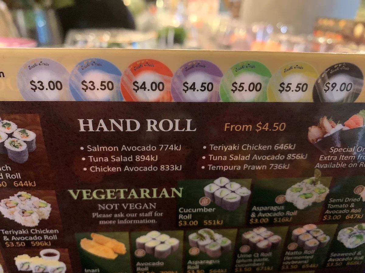 Menu, Sushi Train Surry Hills