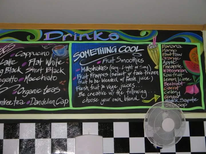 Menu, Goodies Cafe