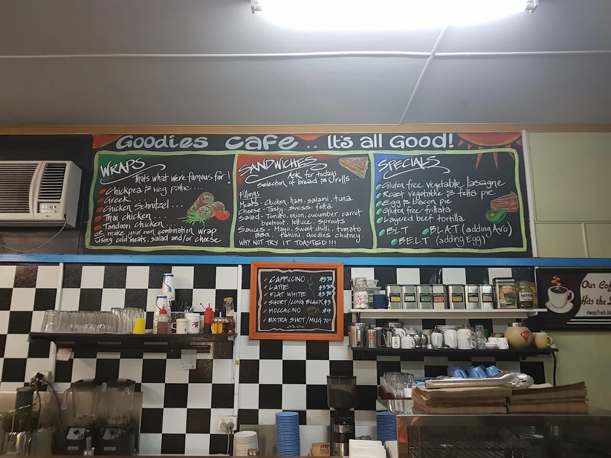 Menu, Goodies Cafe