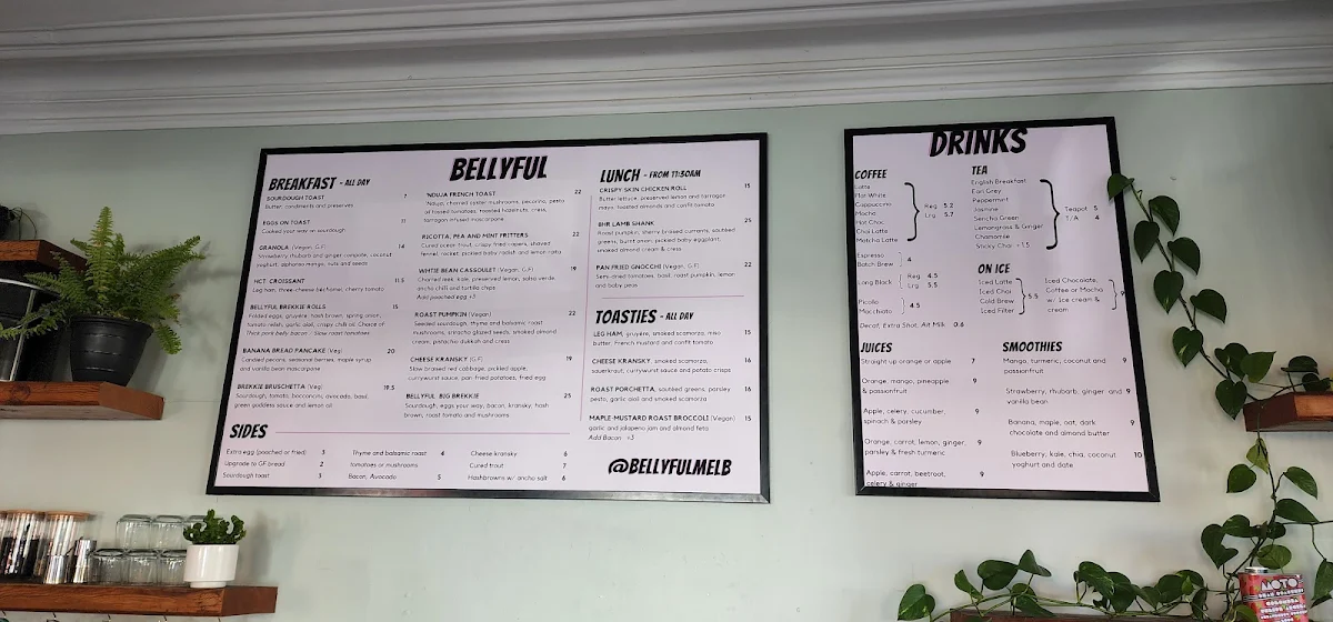 Menu, Bellyful Catering