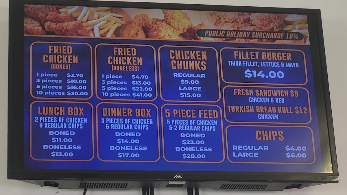 Menu, Country Fried Chicken