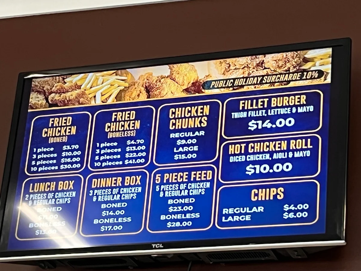 Menu, Country Fried Chicken