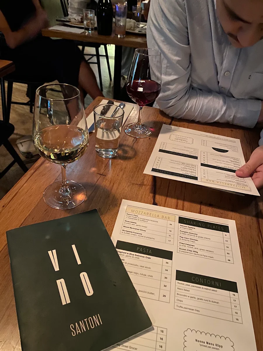 Menu, Santoni Pizza & Bar