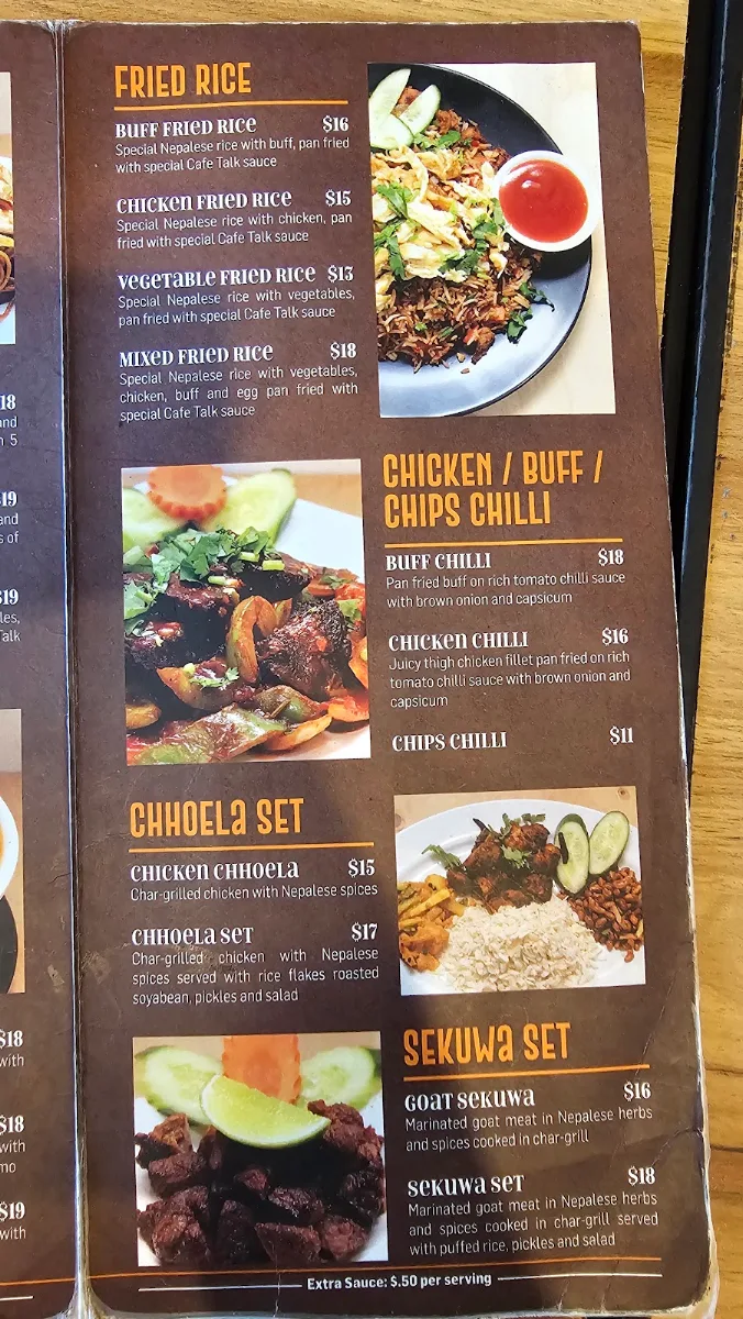 Menu, Cafe Talk Kogarah