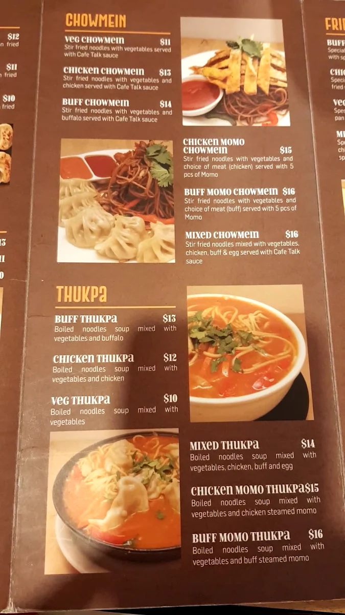 Menu, Cafe Talk Kogarah