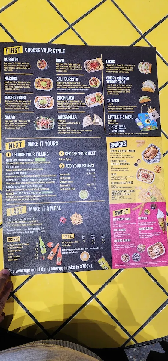 Menu, Guzman y Gomez - Mildura