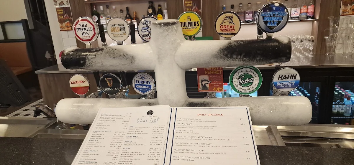 Menu, The Elephant British Pub