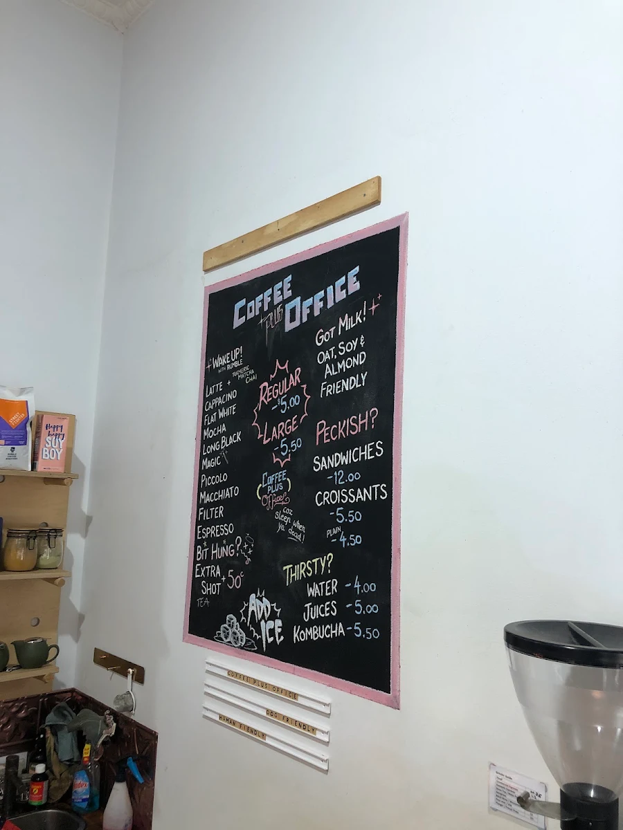 Menu, Coffee Plus Office