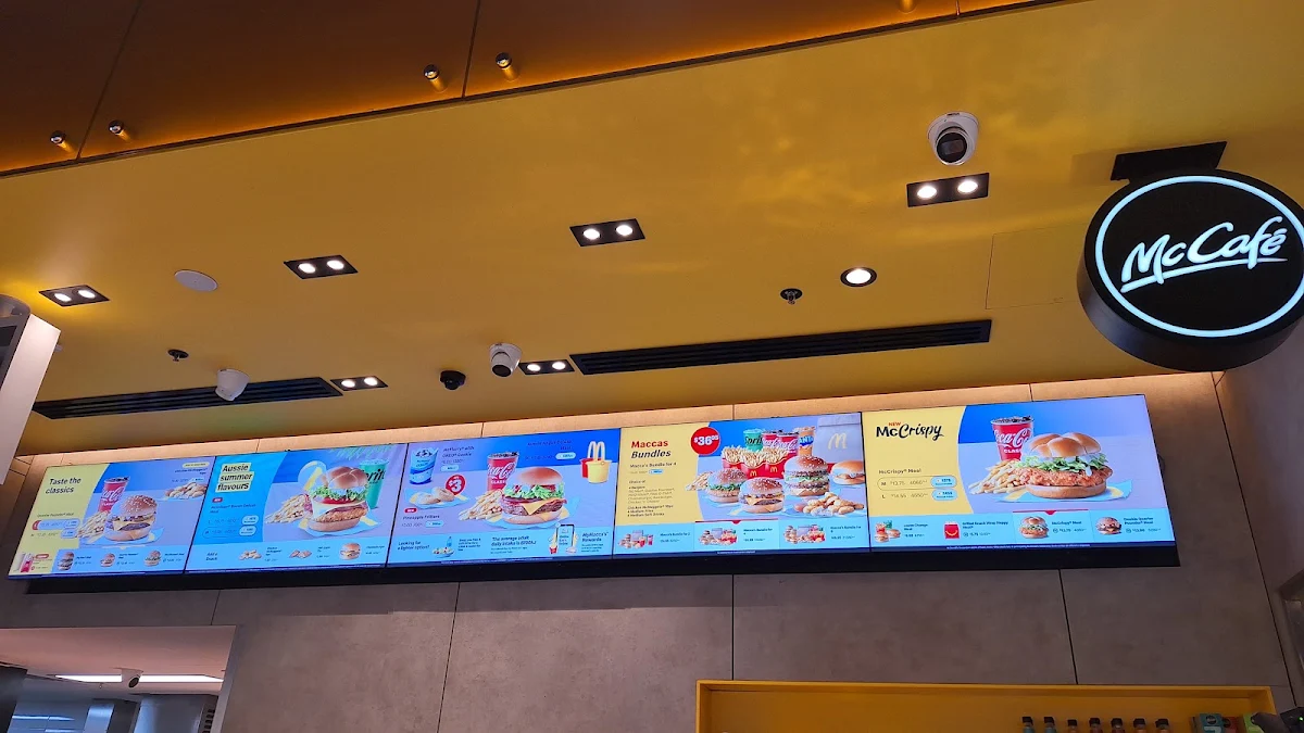 Menu, Southbound McDonald's Geelong