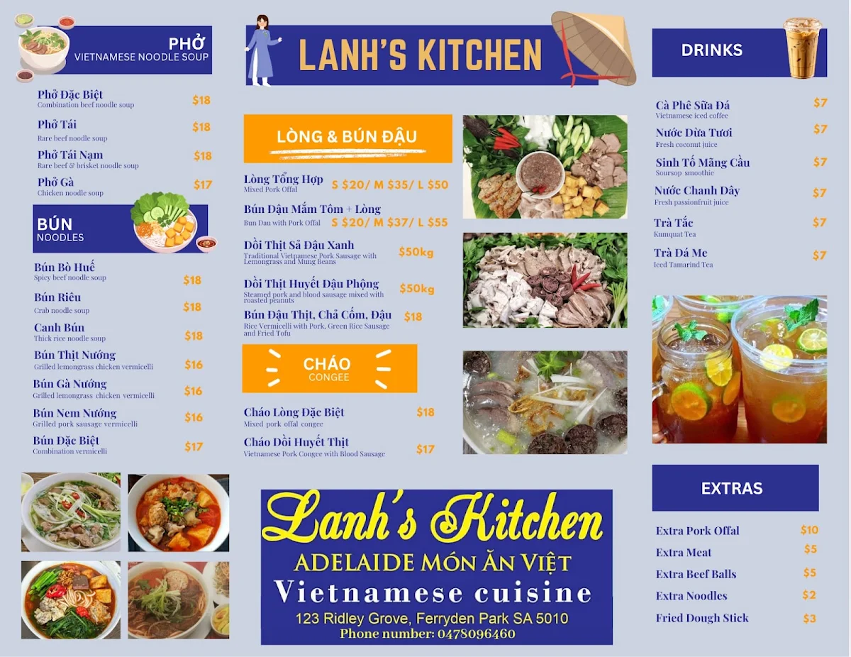 Menu, Lanh’s Kitchen