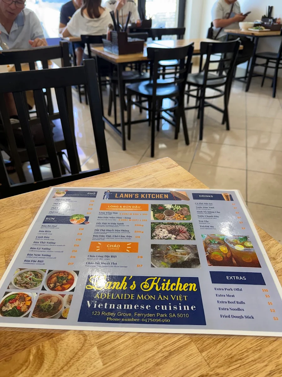Menu, Lanh’s Kitchen