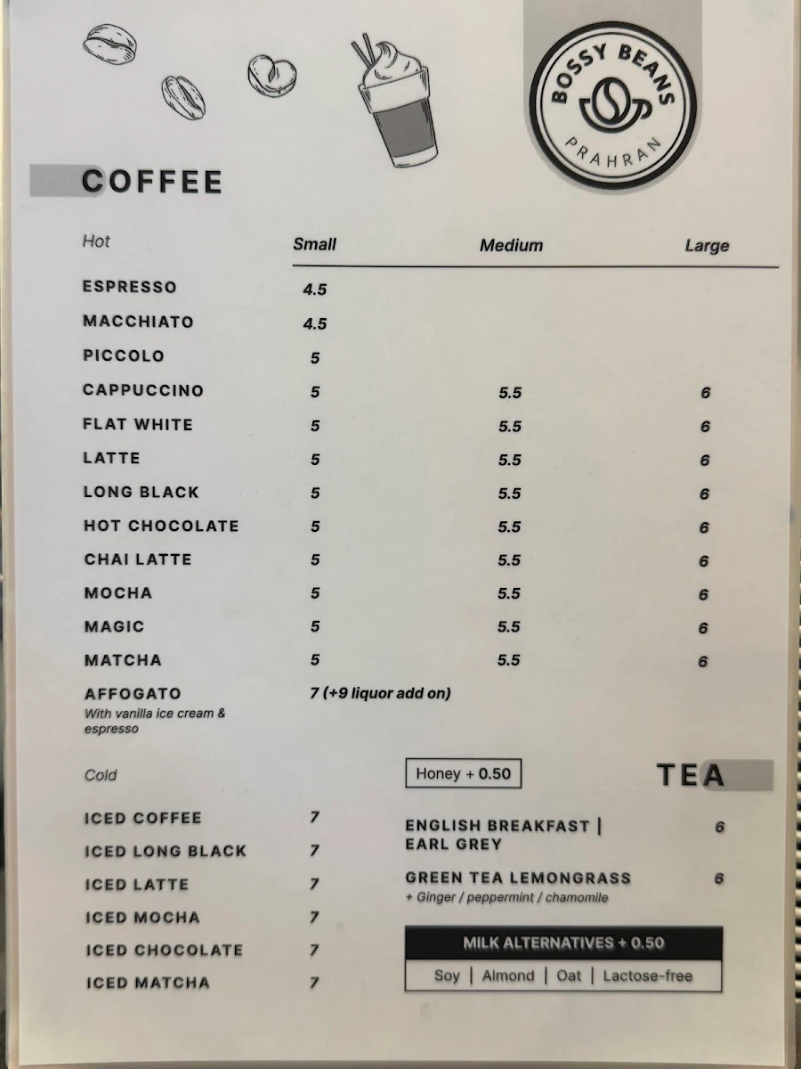 Menu, Bossy Beans