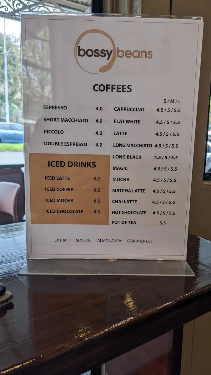 Menu, Bossy Beans