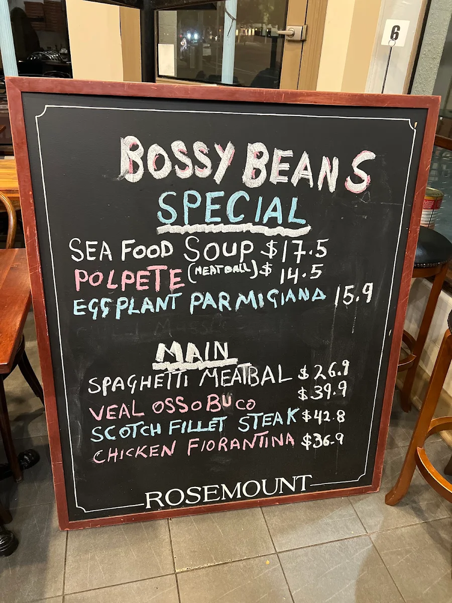 Menu, Bossy Beans