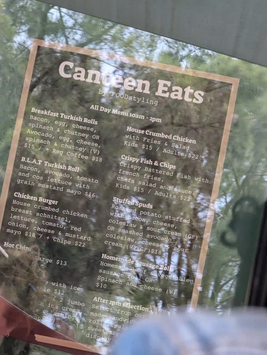 Menu, Canteen Eats at Myuna Farm