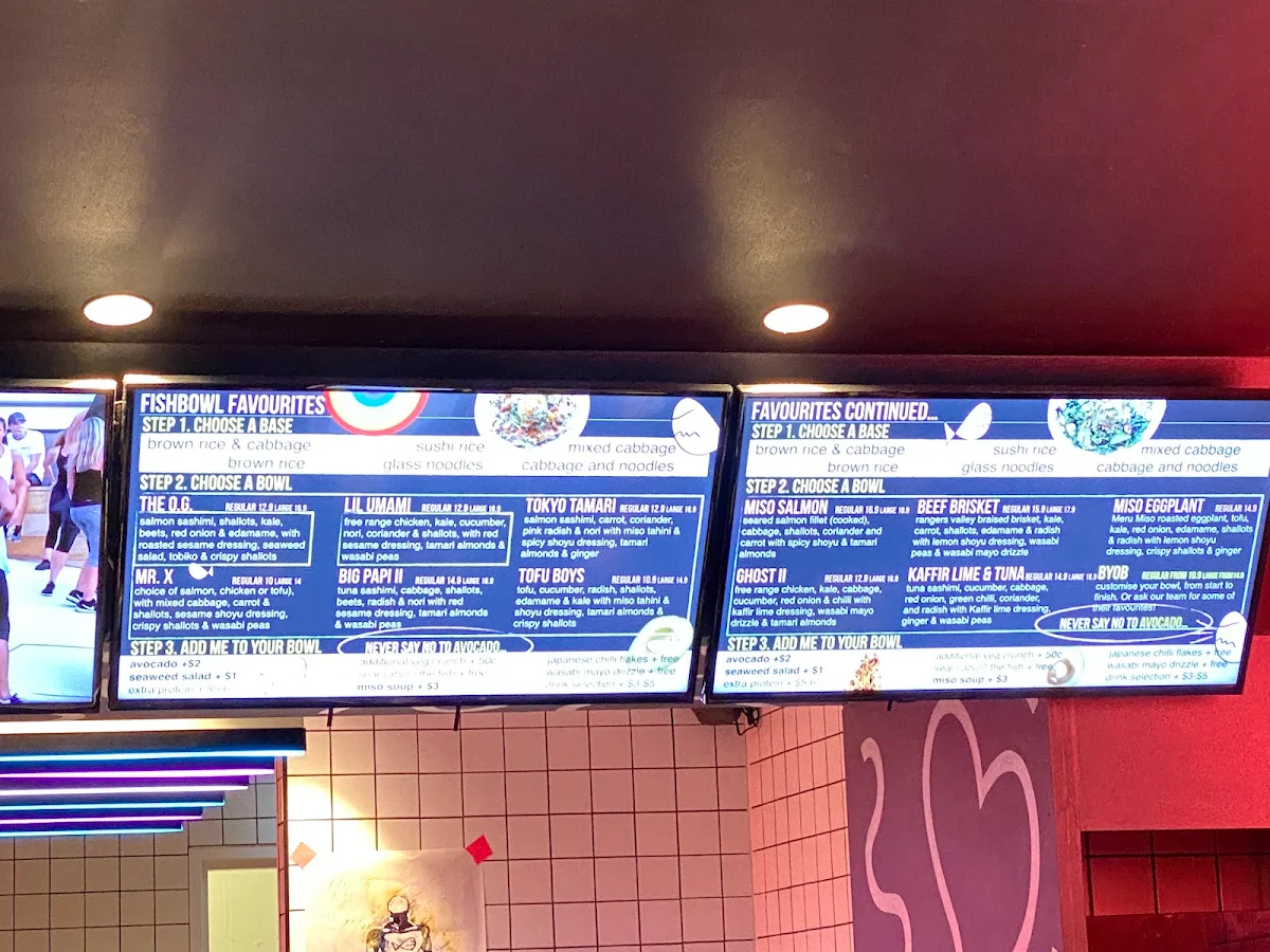 Menu, FISHBOWL - The Galeries