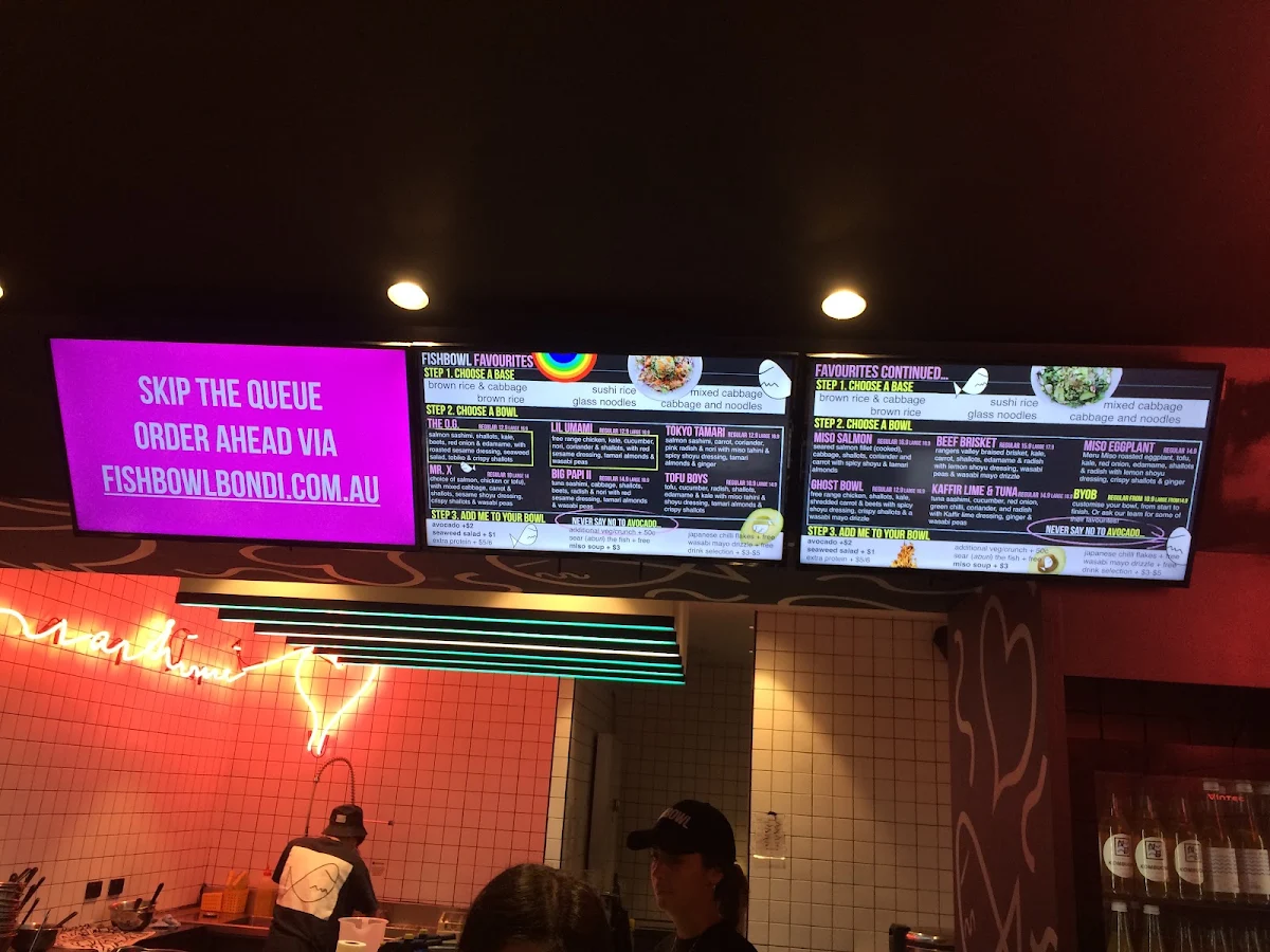 Menu, FISHBOWL - The Galeries