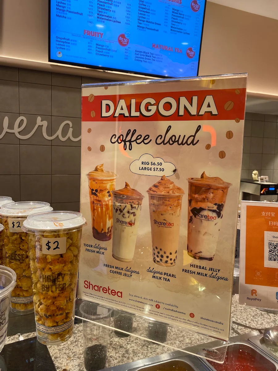 Menu, Sharetea Glen Waverley