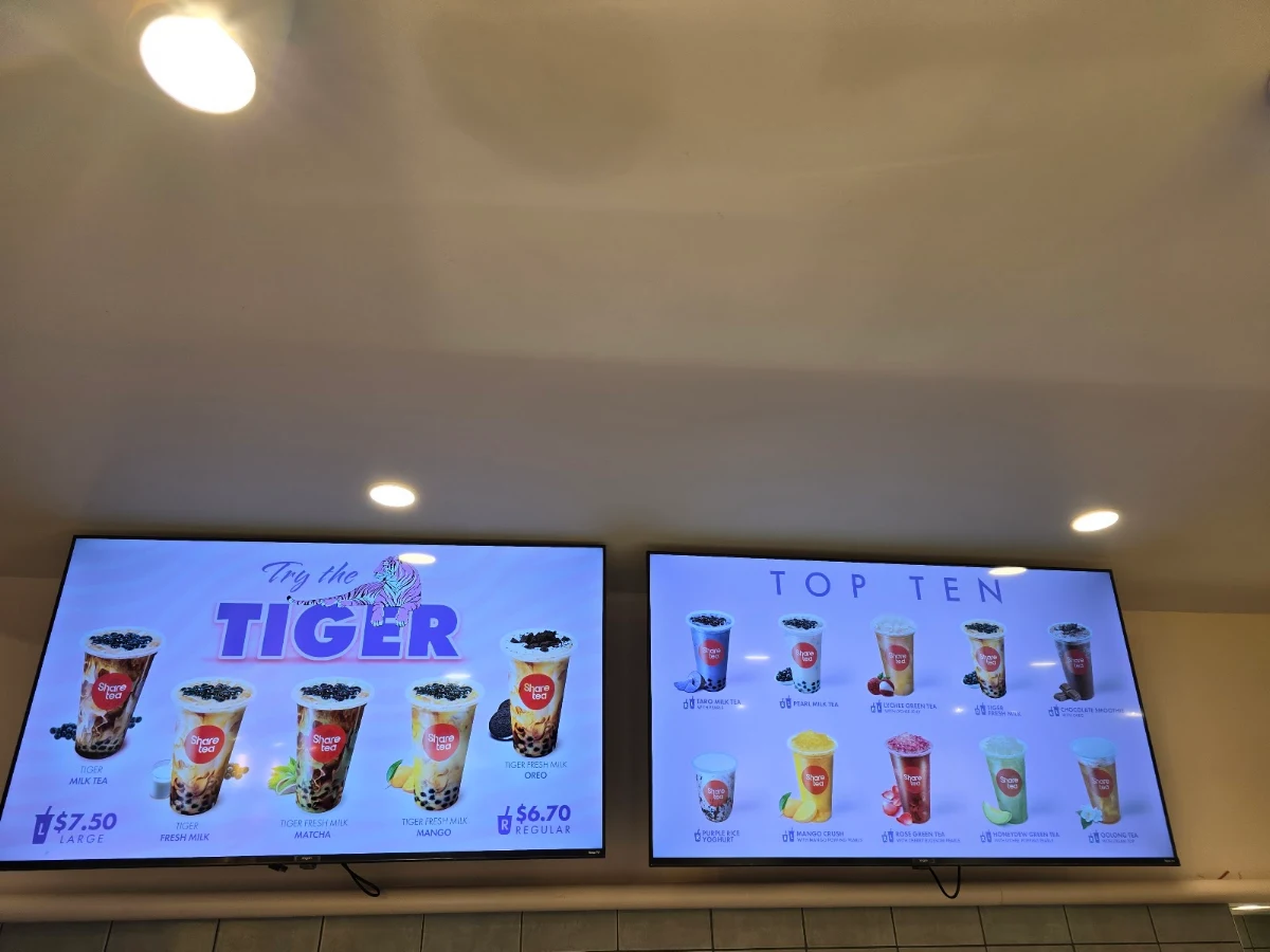 Menu, Sharetea Glen Waverley