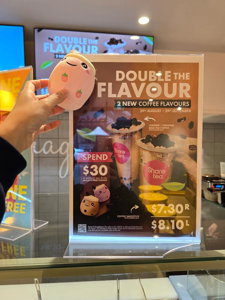 Menu, Sharetea Glen Waverley