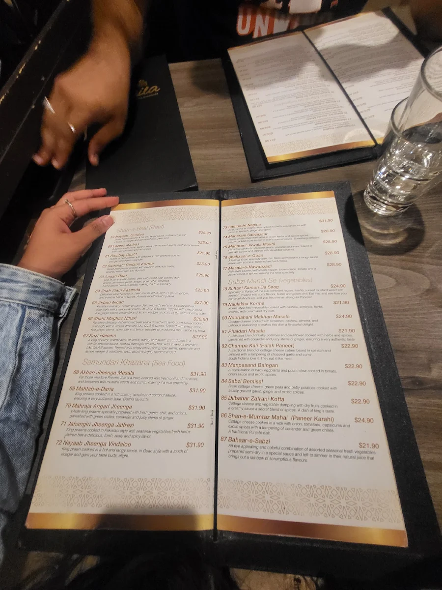 Menu, Lal Qila Darling Harbour