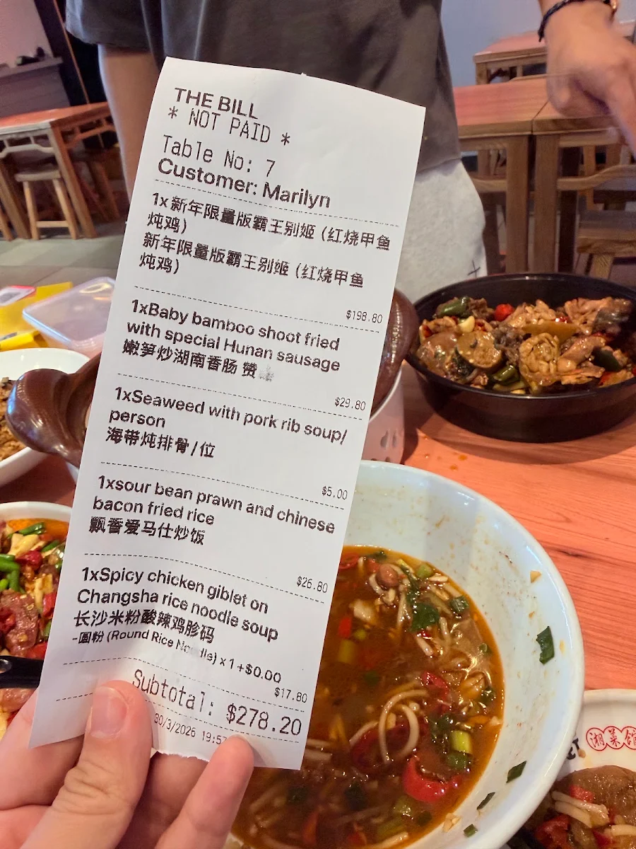 Menu, Old Street Box Hill