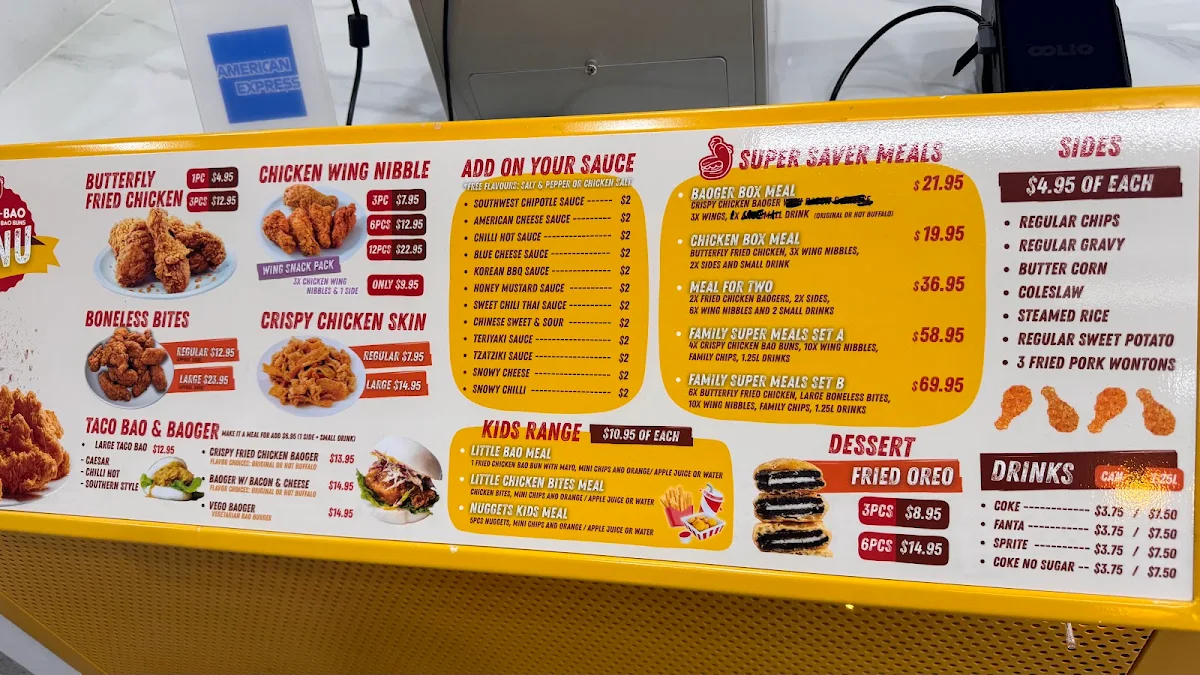 Menu, Chick-N-Bao