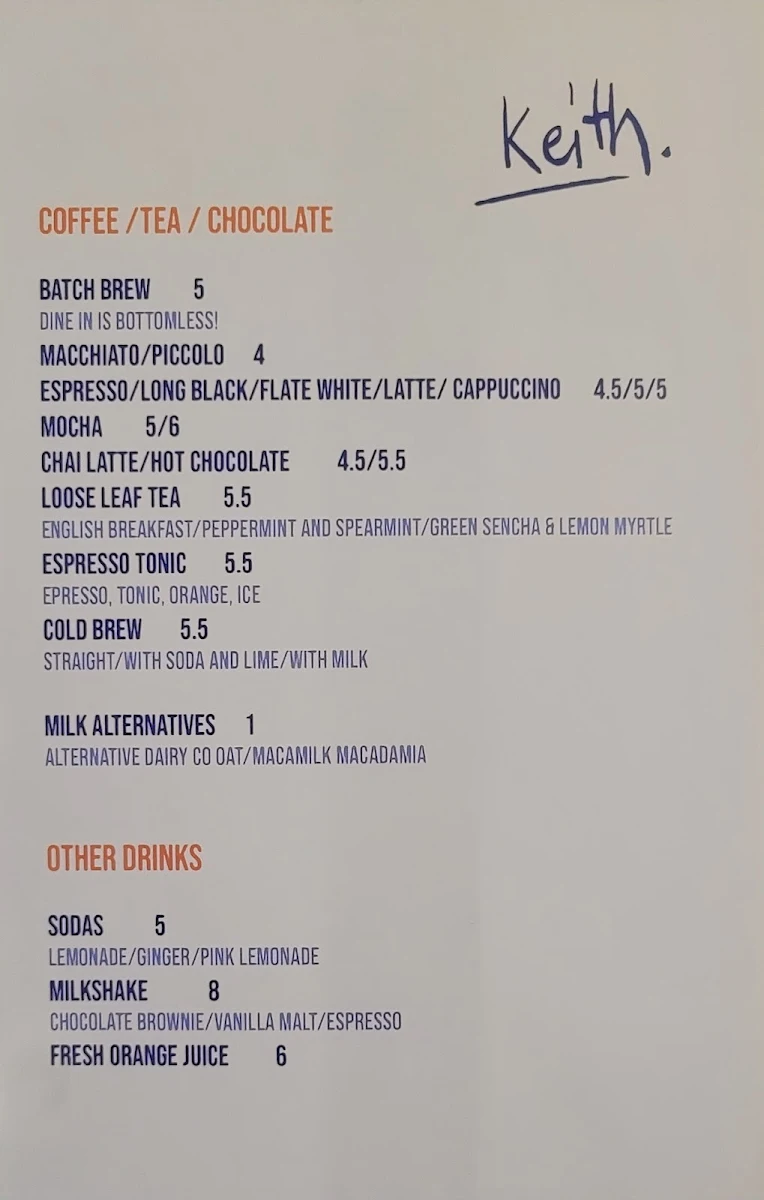 Menu, Keith