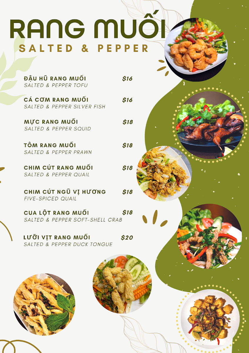 Menu, Viet Pho Restaurant and KTV