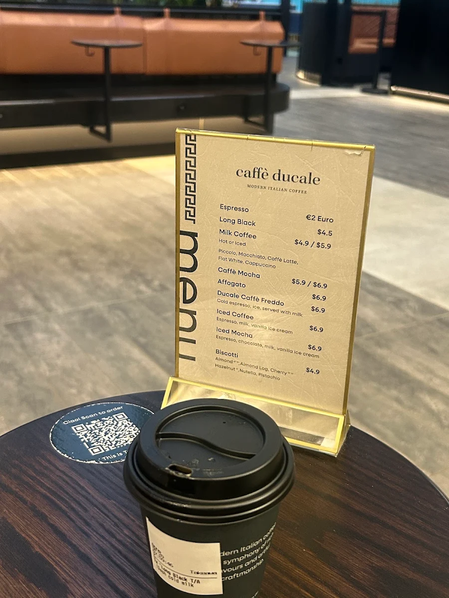 Menu, Caffe Ducale
