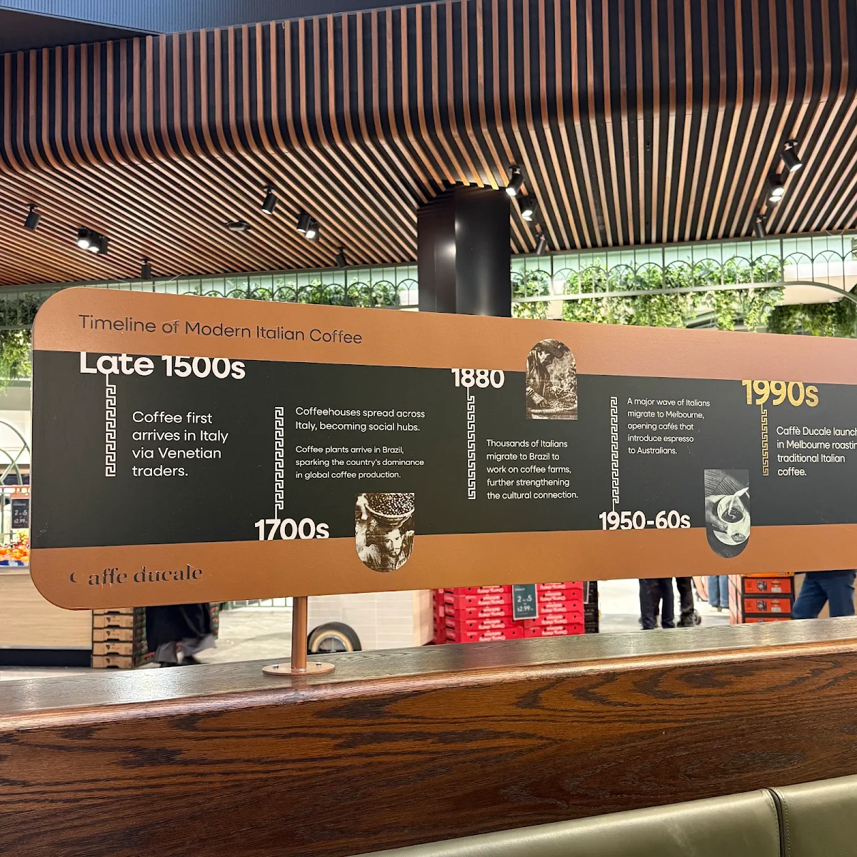 Menu, Caffe Ducale