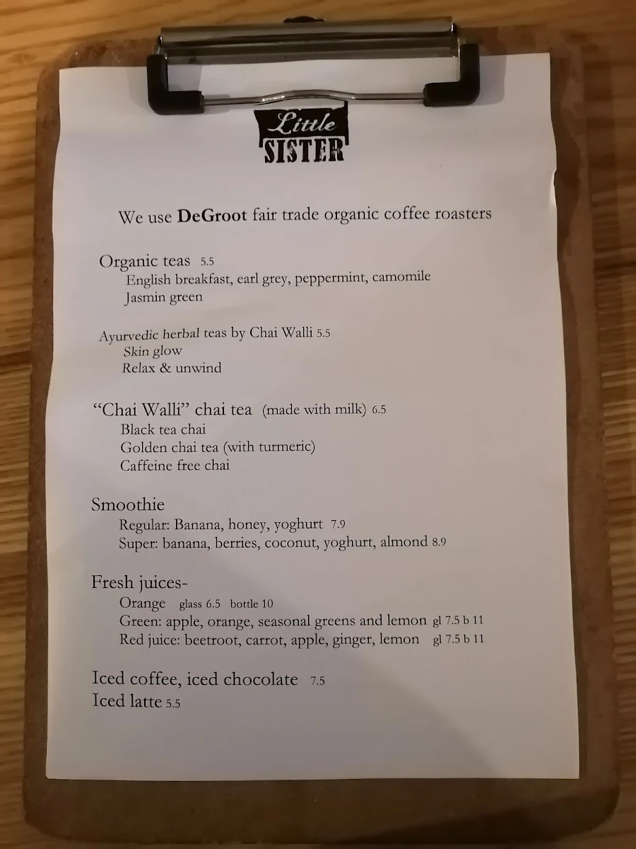 Menu, One Little Sister