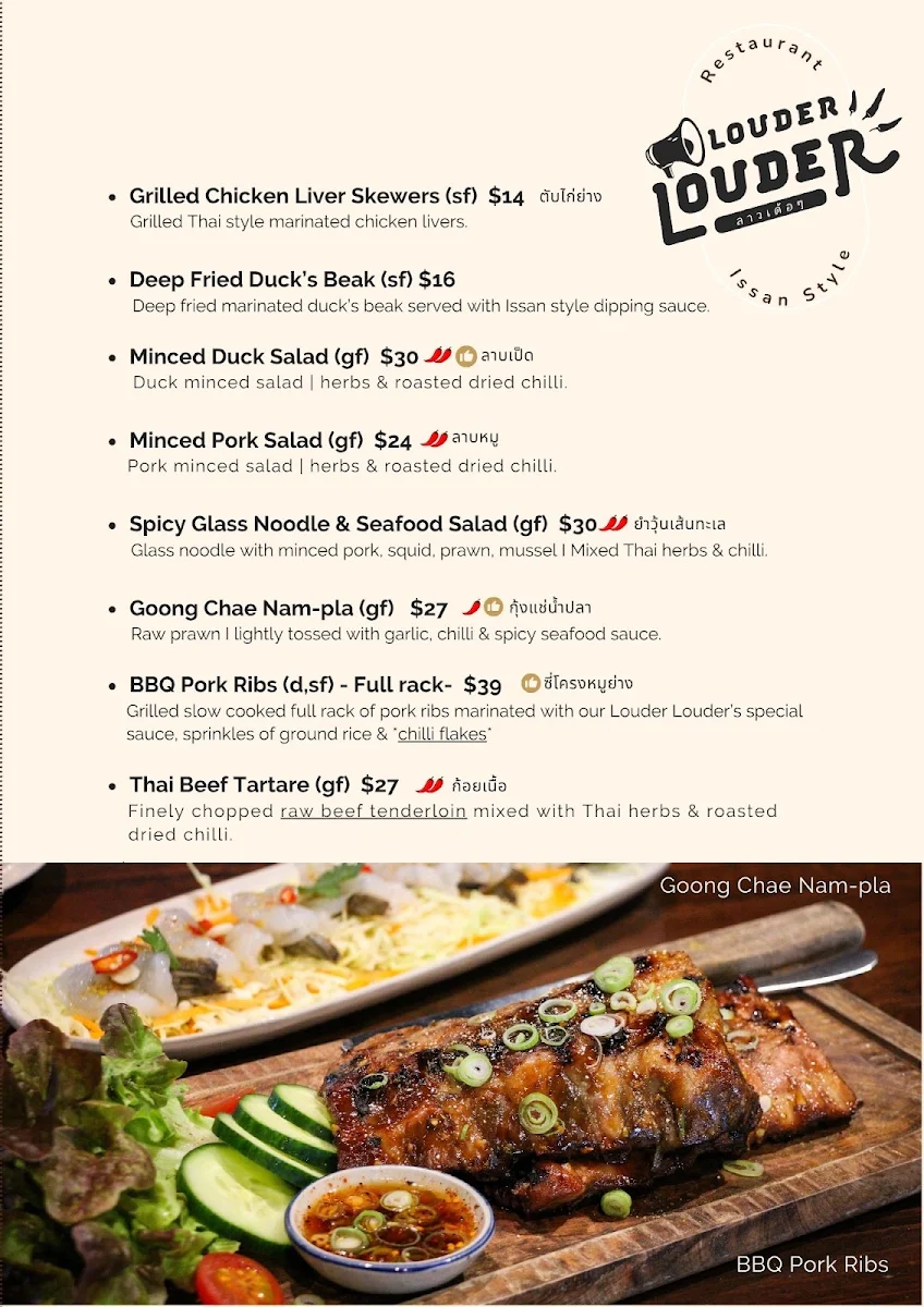 Menu, Louder Louder - Northbridge