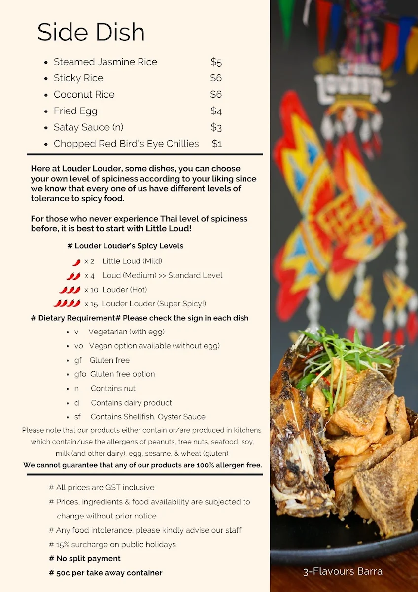 Menu, Louder Louder - Northbridge