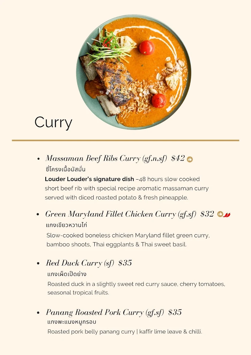Menu, Louder Louder - Northbridge