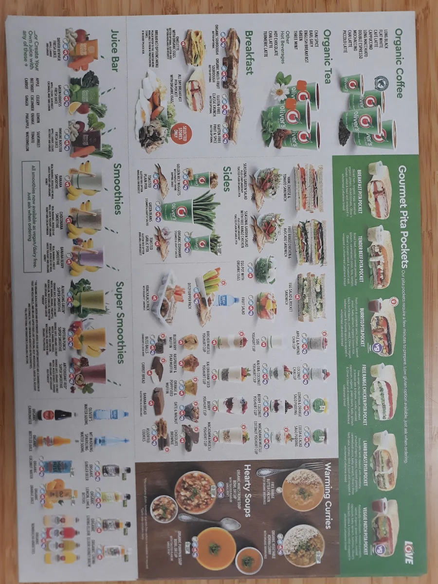 Menu, Oliver's - Maryborough