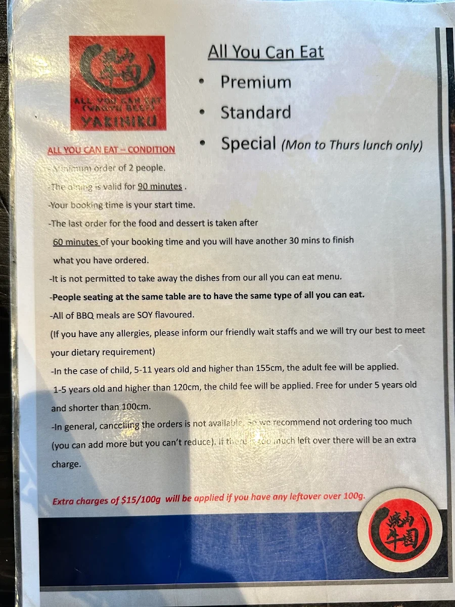 Menu, Gyu-en DOS Willetton